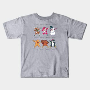 Dabbing Holiday Characters | Santa Rudolph Frosty Christmas Kids T-Shirt